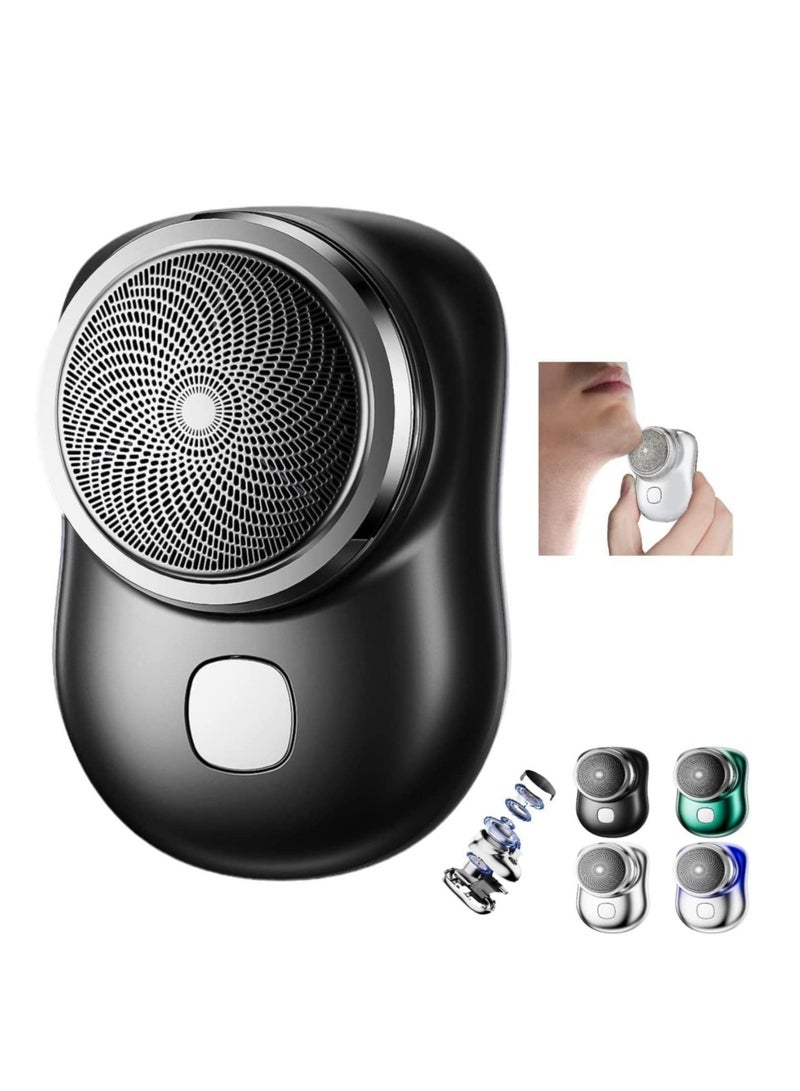 ماكينة حلاقة كهربائية صغيرة الحجم، حلاقة كهربائية محمولة جديدة في الجيب، جهاز حلاقة كهربائي صغير بتقنية USB للرجال، ماكينة حلاقة كهربائية قابلة لإعادة الشحن للرحلات للرجال لحلاقة الوجه (الأسود) - Image 1