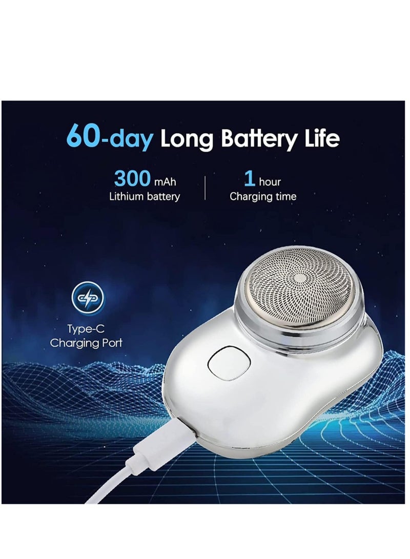 ماكينة حلاقة كهربائية صغيرة الحجم، حلاقة كهربائية محمولة جديدة في الجيب، جهاز حلاقة كهربائي صغير بتقنية USB للرجال، ماكينة حلاقة كهربائية قابلة لإعادة الشحن للرحلات للرجال لحلاقة الوجه (الأسود) - Image 3