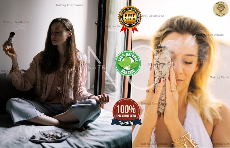 Indian White Sage 5 Bundle Smudging Sticks for Cleansing Home Smudge Rituals (6 Inches, 25-30 Grams Each) Incense Sticks for Removing Negativity,Spiritual Healing,Improves Sleep - Image 4