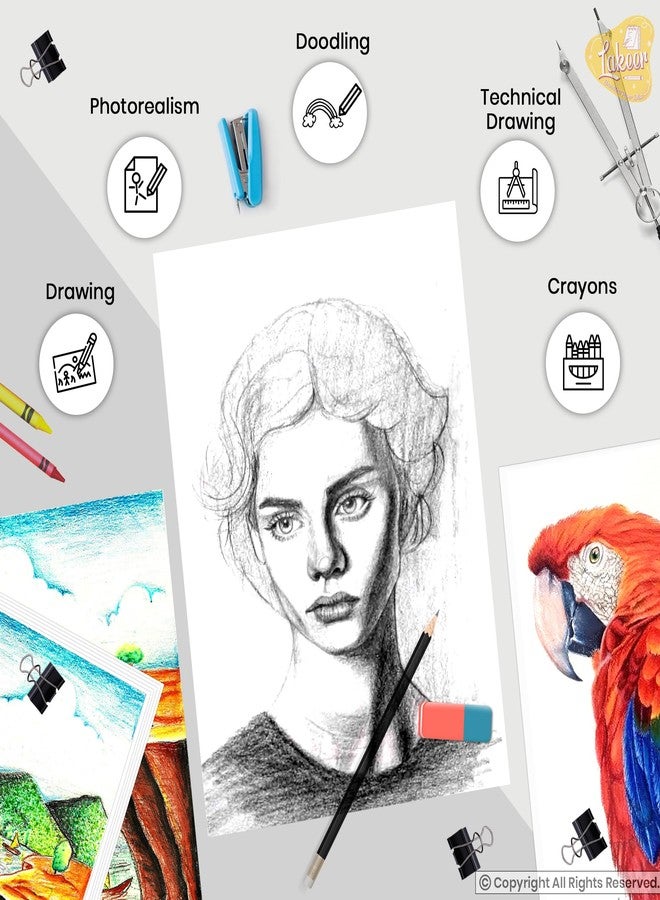 Lakeer A3 White Drawing Paper - 100 GSM, 100 Sheets, Smooth Texture, Acid-Free, Ideal for Drawing, Sketching, Painting, Calligraphy, Etc. - Image 4