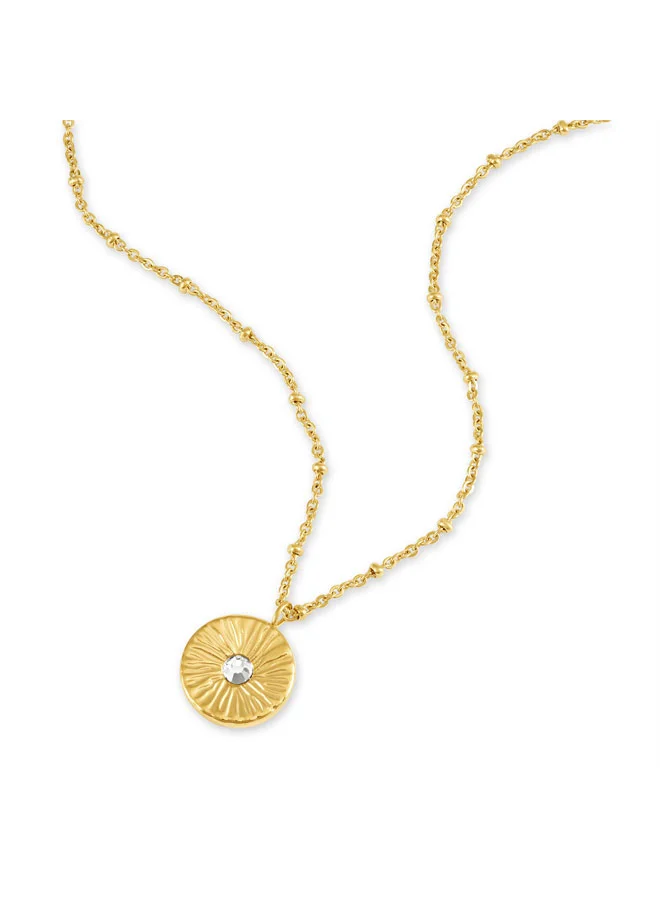 بوليس Irys Gold Necklace with Crystal Disc for Women