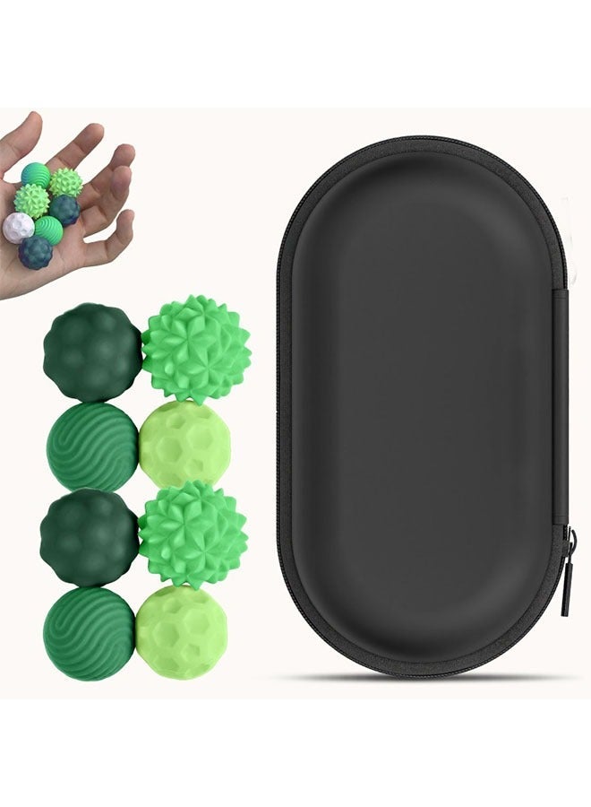 8pcs Silicone Relax Balls - Textured Sensory Fidget Toys for Adults & Teens | Anxiety ADHD Calming Hand Exercise Tools Office, Car Travel Classroom Focus (Multi-Color Set) - Image 1