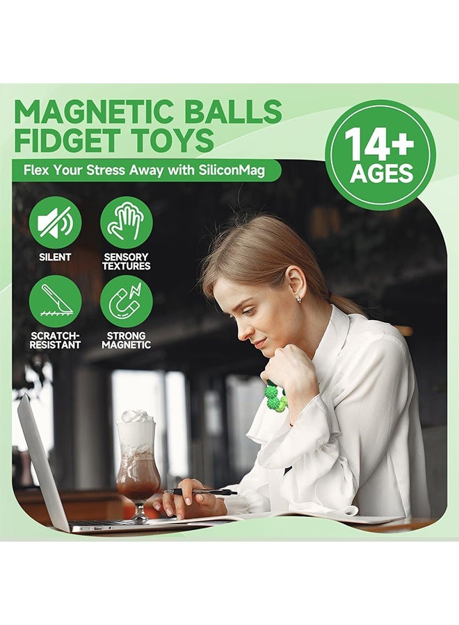 8pcs Silicone Relax Balls - Textured Sensory Fidget Toys for Adults & Teens | Anxiety ADHD Calming Hand Exercise Tools Office, Car Travel Classroom Focus (Multi-Color Set) - Image 3