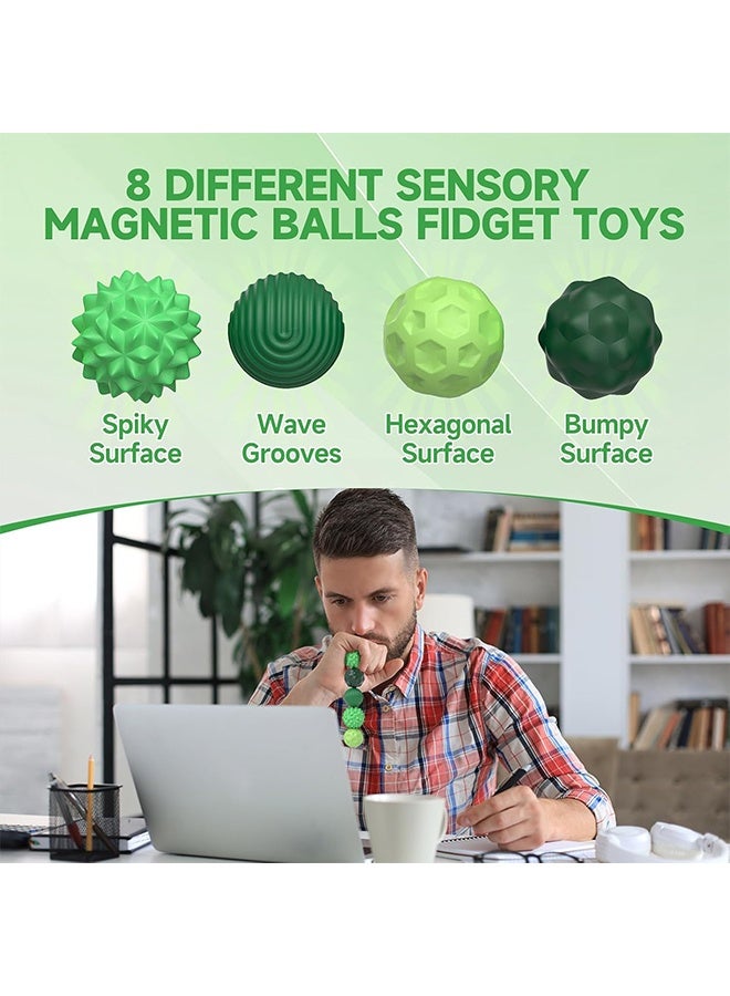 8pcs Silicone Relax Balls - Textured Sensory Fidget Toys for Adults & Teens | Anxiety ADHD Calming Hand Exercise Tools Office, Car Travel Classroom Focus (Multi-Color Set) - Image 5