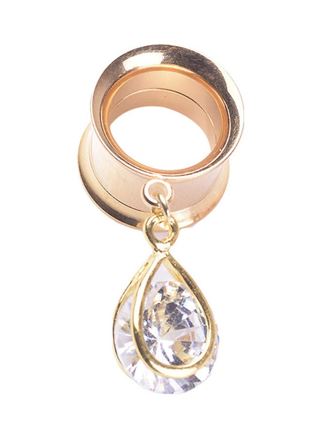NIBEMINENT Cubic Zirconia Water Drop Ear Plug - Image 1