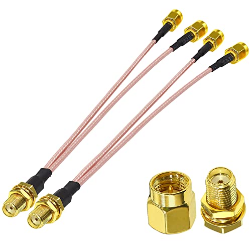 TUOLNK SMA Female to Dual SMA Male Coaxial Cable SMA Splitter Cable 6inch(15cm) Compatible with Wireless &Wired Networks Extension Cable V Type 2 Pack - Image 1