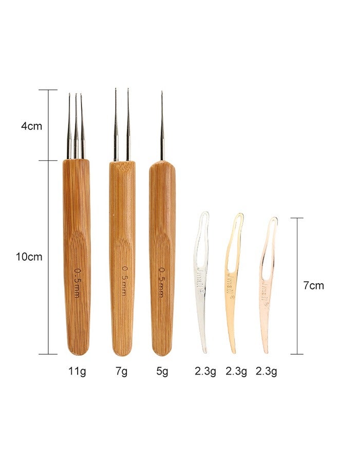 6 قطع Dreadlocks أداة خطاف الكروشيه ، إبر الكروشيه تشمل 3 قطع ضفائر الكروشيه 1 هوك 2 خطافات 3 خطافات للشعر الفزع جديلة النسيج الحرفية 2 قطعة أداة قفل الشعر - Image 5