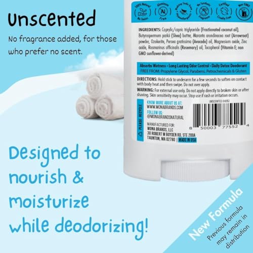 MONA UNSCENTED 100% Natural Deodorant for Kids, Preteens & Teens | Hypoallergenic & Vegan | No Baking Soda, Synthetic Scents or Aluminum | Safe for Kids with Sensitive Skin | (UNSCENTED 1.76 Oz) - Image 2