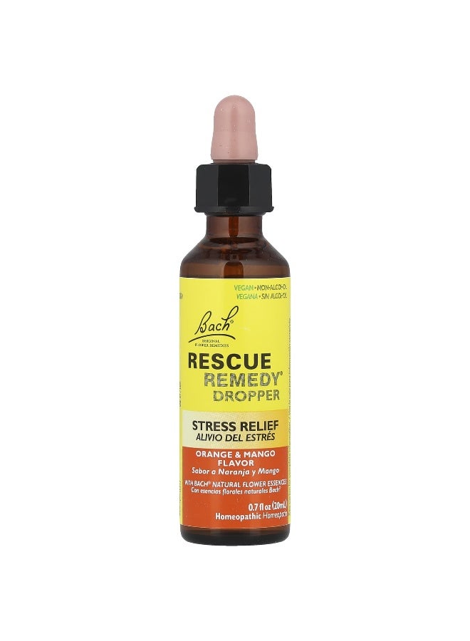 Bach Bach, Rescue Remedy® Dropper, Stress Relief, Orange & Mango, 0.7 fl oz (20 ml)  - Image 1