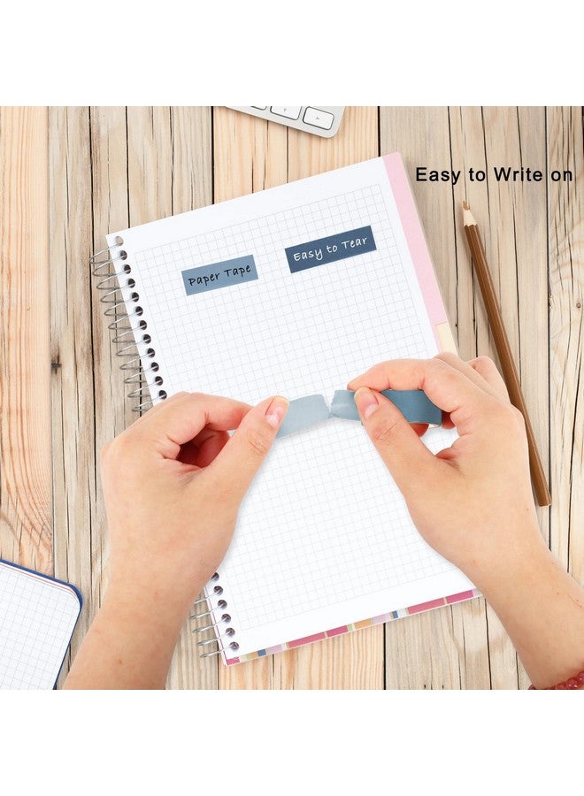 وولاين مجموعة من 6 لفات من شريط واشي الأزرق، 6 ألوان متدرجة، شريط لاصق بلون سادة، شريط زخرفي للحرف اليدوية ودفتر القصاصات والمجلات ومستلزمات تغليف الهدايا، بطول 60 قدمًا - Image 5