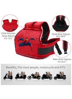Snowie Soft SNOWIE SOFT® Spider Man Kids Safety Belt for Two Wheeler with Reflective Strips, Portable Car Seat Safety Belt for Kids Bike Scooty, Kids Belt for Bike Ride Harness, Adjustable Safety Harness for Boys  - Image 2