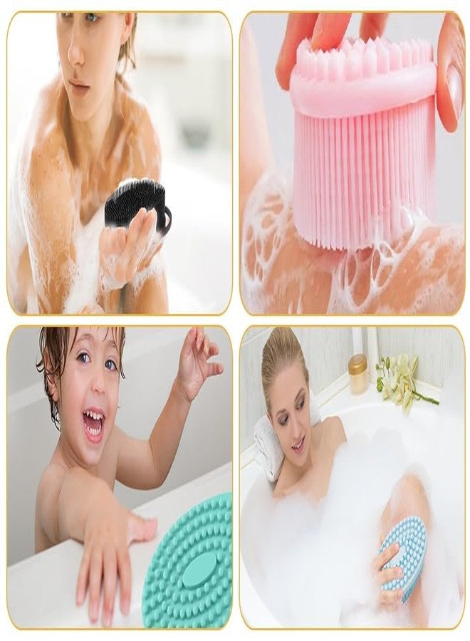 BROCCOLIN Silicone Body Scrubber - Exfoliating Silicone Bath Brush for Glowing Skin, Long-Lasting Shower Loofah, Hygienic Body Brush Lathers Well - Gentle & Durable - Pink - Image 4