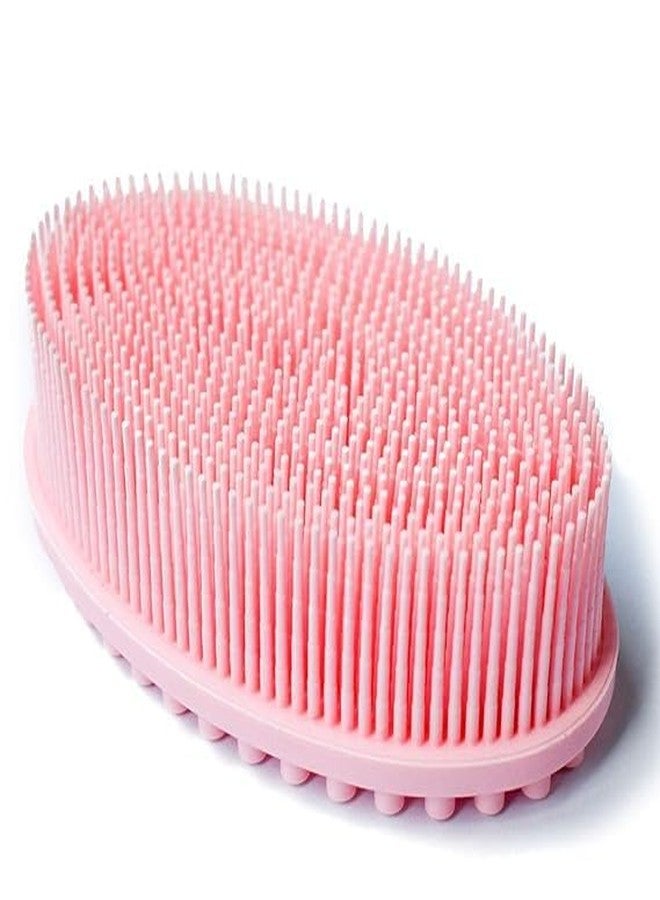 BROCCOLIN Silicone Body Scrubber - Exfoliating Silicone Bath Brush for Glowing Skin, Long-Lasting Shower Loofah, Hygienic Body Brush Lathers Well - Gentle & Durable - Pink - Image 1