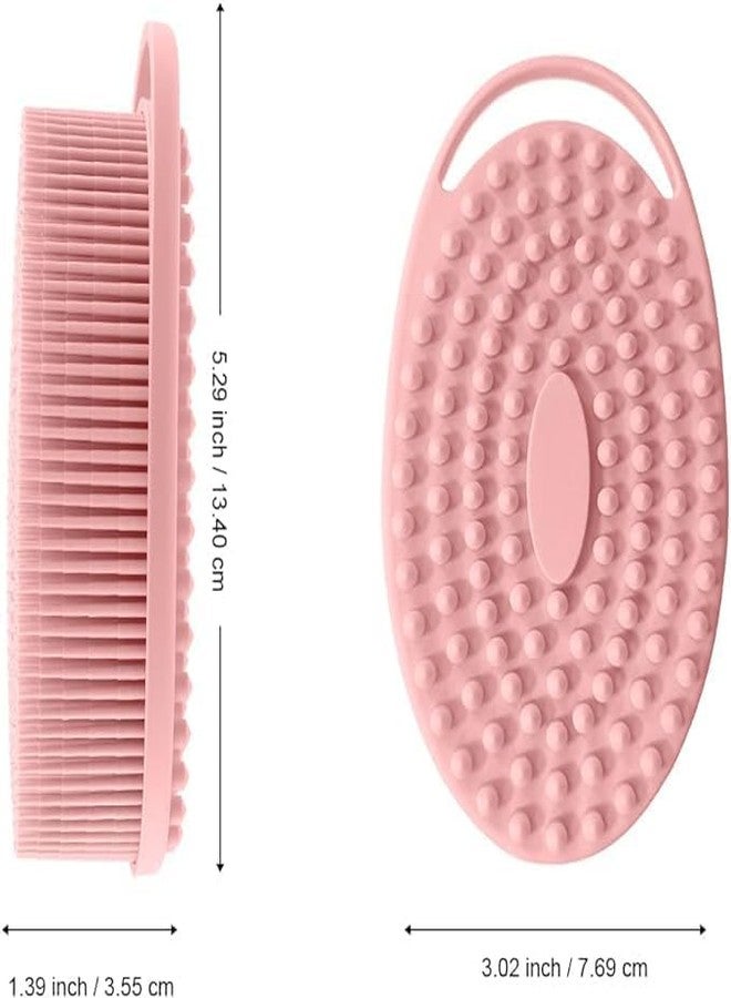 BROCCOLIN Silicone Body Scrubber - Exfoliating Silicone Bath Brush for Glowing Skin, Long-Lasting Shower Loofah, Hygienic Body Brush Lathers Well - Gentle & Durable - Pink - Image 2