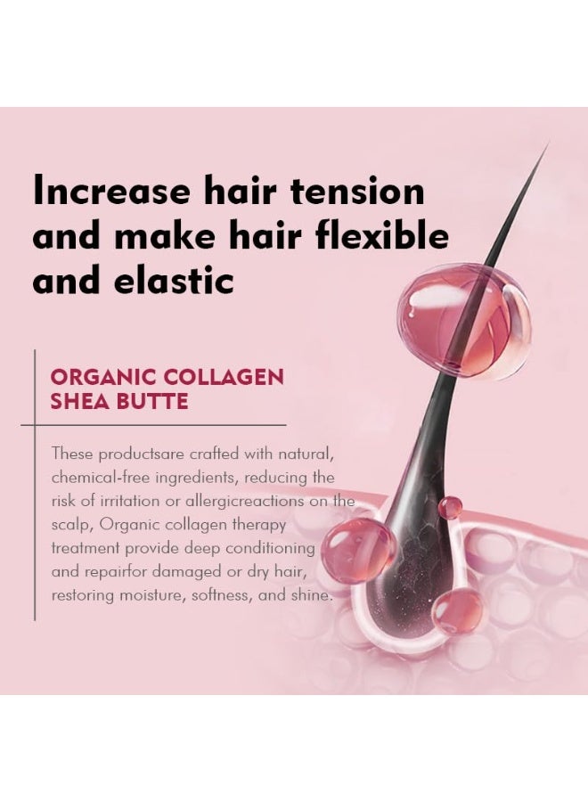 Ecolchi Collagen Hair Mask Deep Repair Conditioning Collagen Shea Butter Hair Treatment for Dry and Damaged Hair All Hair Types 18.6 oz 550ml - Image 2