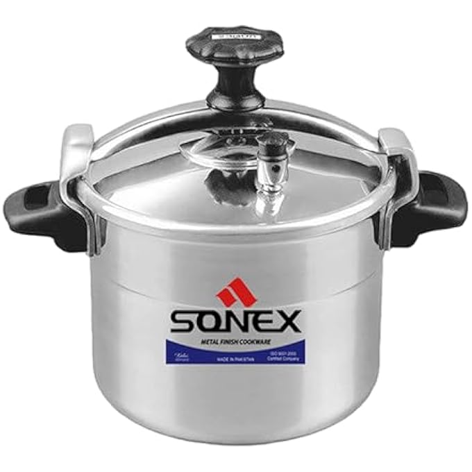 SONEX Classic 11L Pressure Cooker  HighGrade Aluminium Advanced Safety Valve Metal Finish Fast  Even Cooking Dishwasher Safe - Image 2