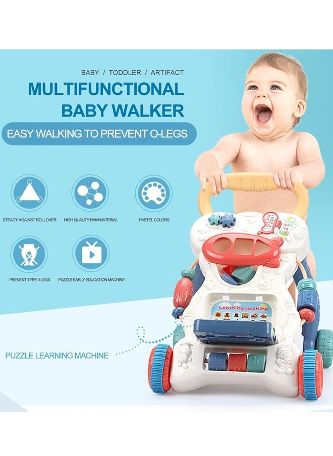Aissiora Multifunctional Smart Baby Walker With Heightened Backrest, Removable Toys And Tray, Mute Wheels Anti-Rollover, 6 - 12 Months  - Image 3