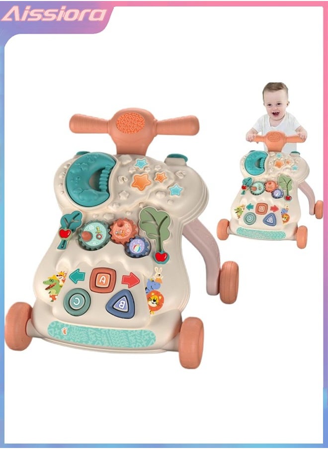 Aissiora Multifunctional Smart Baby Walker With Heightened Backrest, Removable Toys And Tray, Mute Wheels Anti-Rollover, 6 - 12 Months  - Image 1