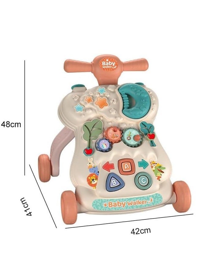 Aissiora Multifunctional Smart Baby Walker With Heightened Backrest, Removable Toys And Tray, Mute Wheels Anti-Rollover, 6 - 12 Months  - Image 2