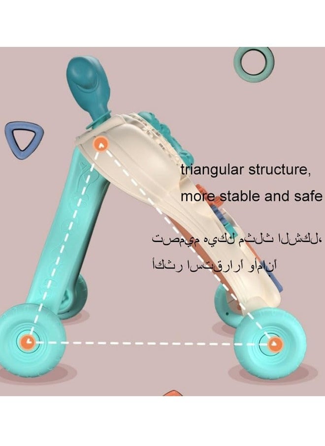 Multifunctional Smart Baby Walker With Heightened Backrest, Removable Toys And Tray, Mute Wheels Anti-Rollover, 6 - 12 Months