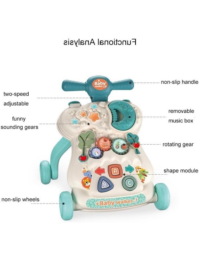 Aissiora Multifunctional Smart Baby Walker With Heightened Backrest, Removable Toys And Tray, Mute Wheels Anti-Rollover, 6 - 12 Months  - Image 4