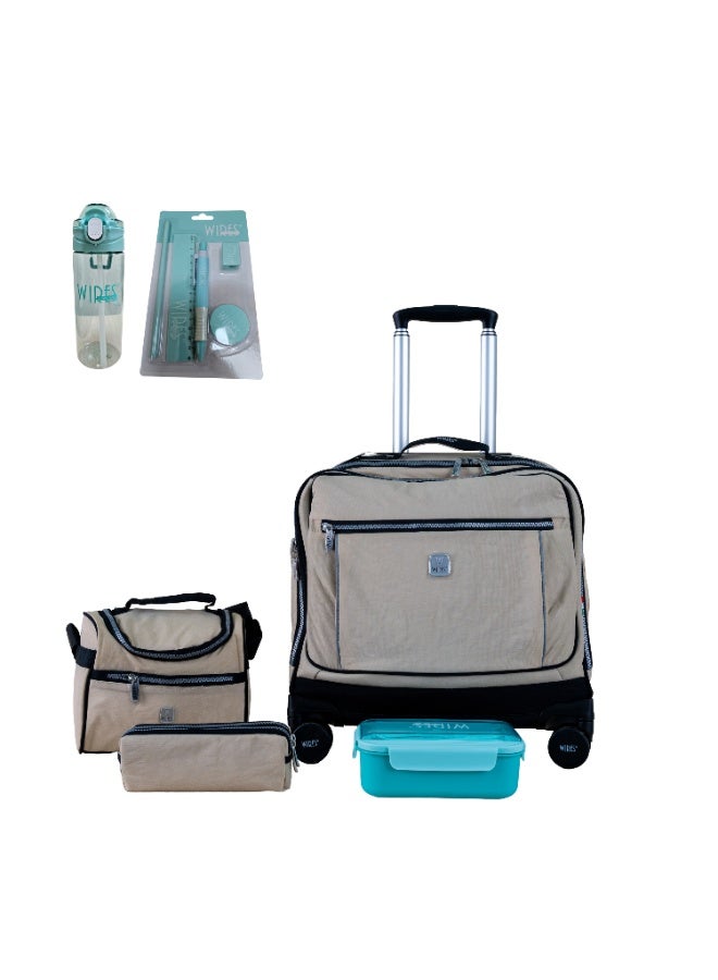 Wires WIRES 8 Wheels trolley bag with lunch bag, pencil case and lunch box  - Image 1