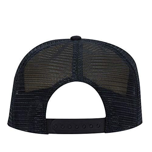 OTTO Polyester Foam Front 5 Panel High Crown Mesh Back Trucker Hat - Navy - Image 2