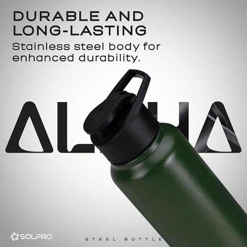Solpro Alpha 1000mL Stainless Steel Bottle for Office,School,College,Travel,Gym,Yoga,Camping,Sports & Outdoor for Men,Women,Athletes,Kids,Children,Student, & Youth; Odor,Leak & BPA Free(Forest Green) - Image 3