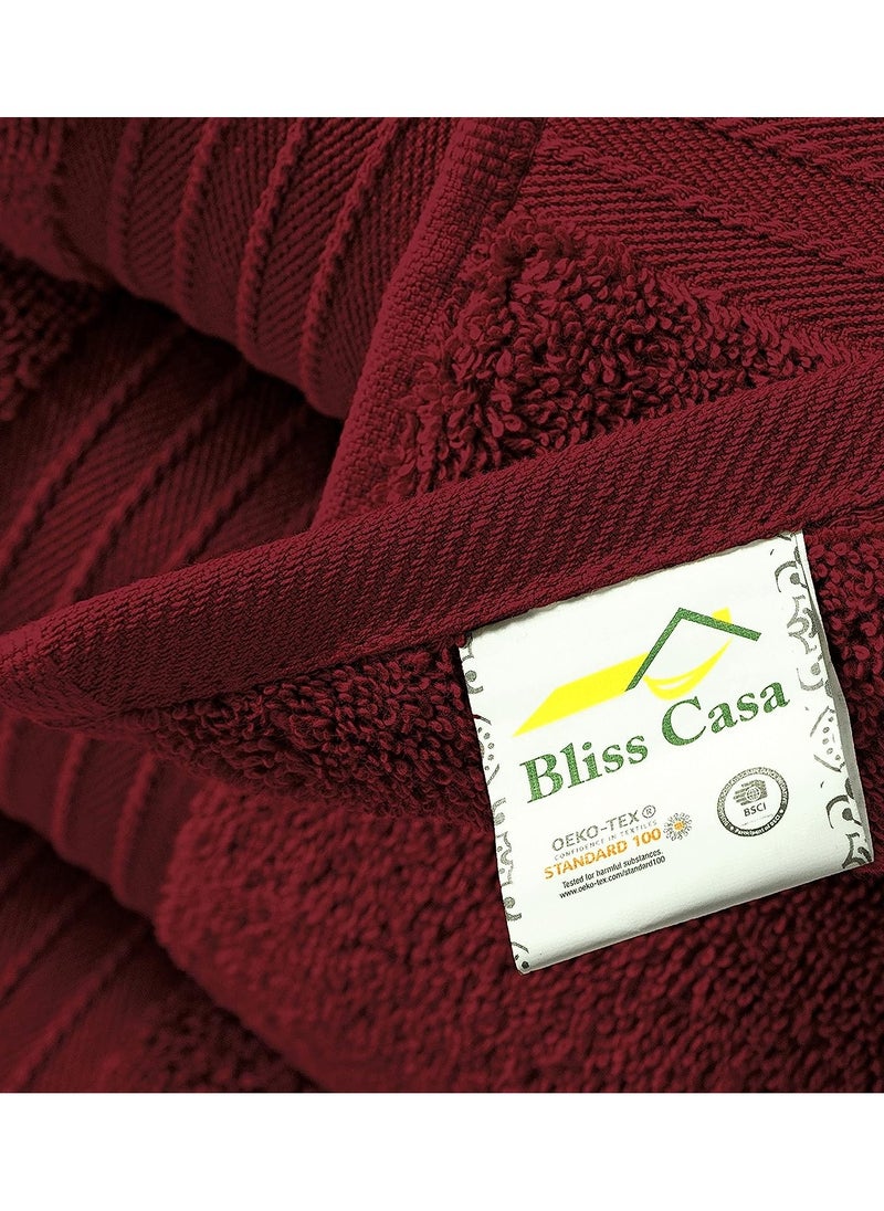 بليس كاسا مناشف حمام من القطن الممشط بنسبة 100% من Bliss Casa مكونة من 4 قطع - مناشف حمام سريعة الجفاف 550 جرام في المتر المربع عالية الامتصاص - مجموعة مناشف حمام سميكة وناعمة بجودة الفنادق للحمام والمنتجعات الصحية مقاس 27 × 54 بوصة  - Image 3