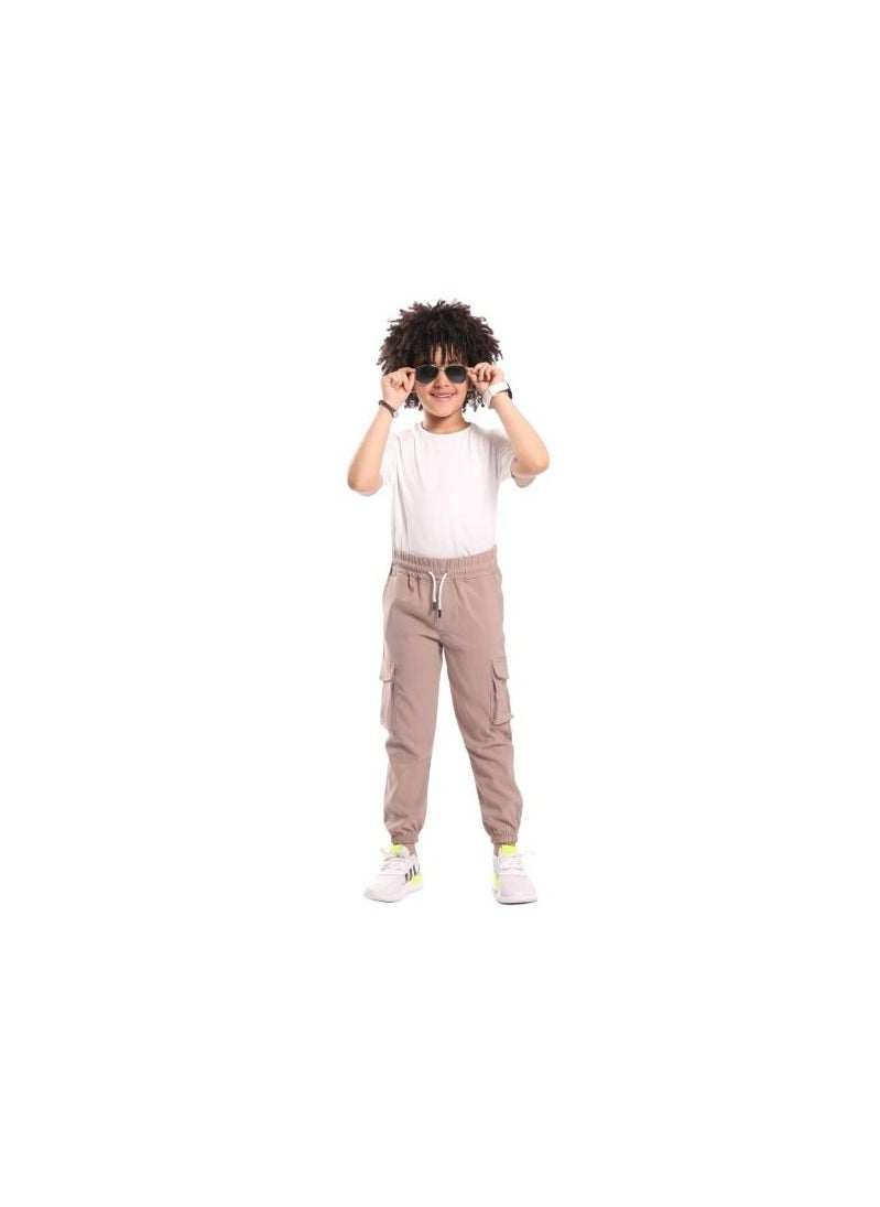 Generic Cargo pants for boys, beige color 