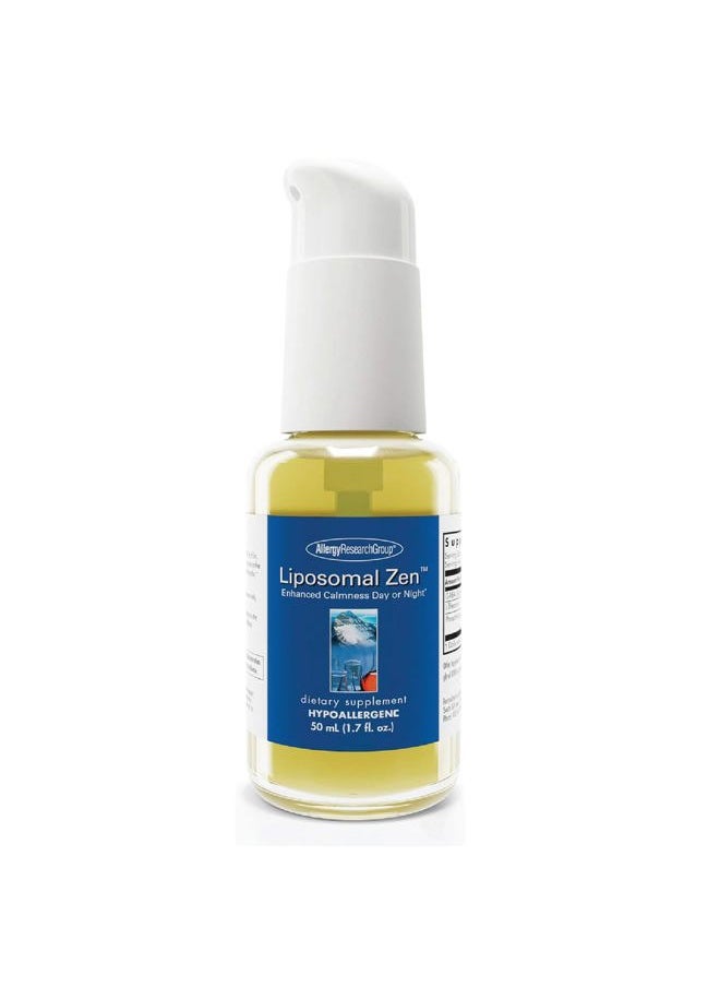Allergy Research Group - Liposomal Zen - L-Theanine Liquid Supplement, GABA Calming Support, Sleep Liposomal, Day or Night, Sunflower Phospholipids, Fast-Acting Zen Formula - 1.7 Fl Oz - Image 1