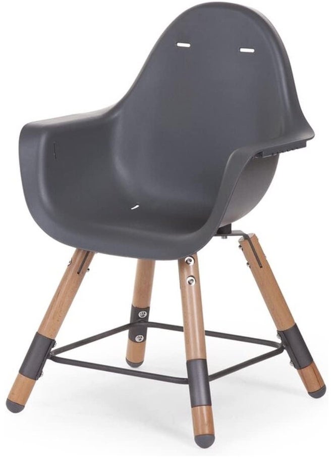 CHILDHOME Childhome, Baby/Child High Chair, Evolutive, From 6 Months Up To 6 Years, Height Adjustable, 5 Point Harness, Many Accessories, Compatible With Evolu Baby Newborn Seat, Beechwood, Evolu 2, Charcoal  - Image 3