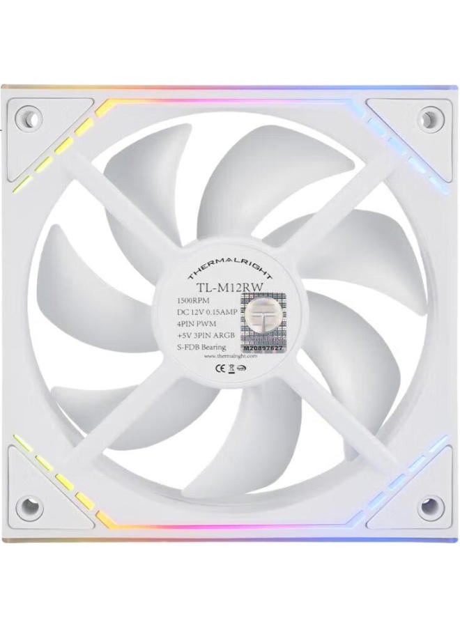 Thermalright Thermalright Tl-M12Rw 12Cm Fan, 1500 Rpm Pwm, S-Fdb Bearing, Colorful Infinite Mirror Frame, 12Cm Case Fan, Anti-Exhaust Fan - Image 2