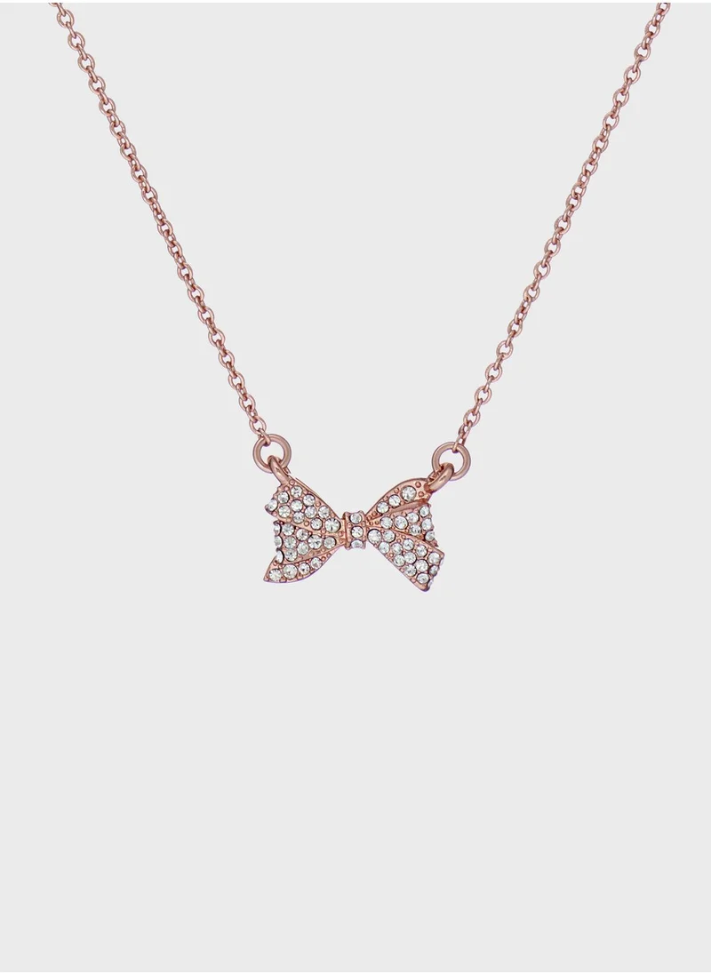 Ted Baker Barsie Crystal Bow Pendant Necklace