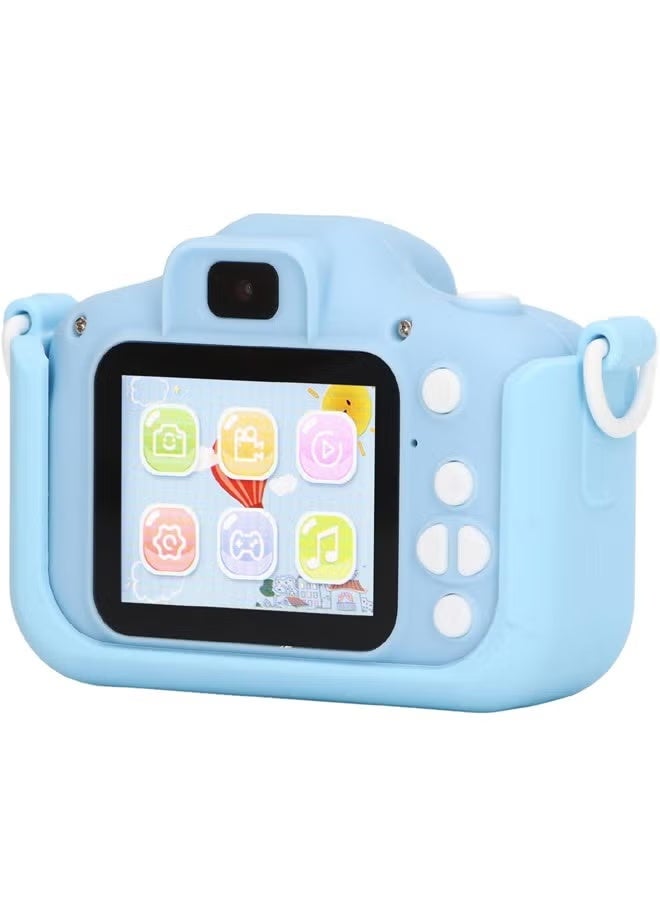 Oteeto Digital Kids Camera – Blue – 2.0 Inch IPS Screen with 1080P HD Video Recording – Fun Educational Toy Camera for Boys & Girls – Built-in Games, Music & Filters – Rechargeable Battery – Child-Friendly Design - Image 1