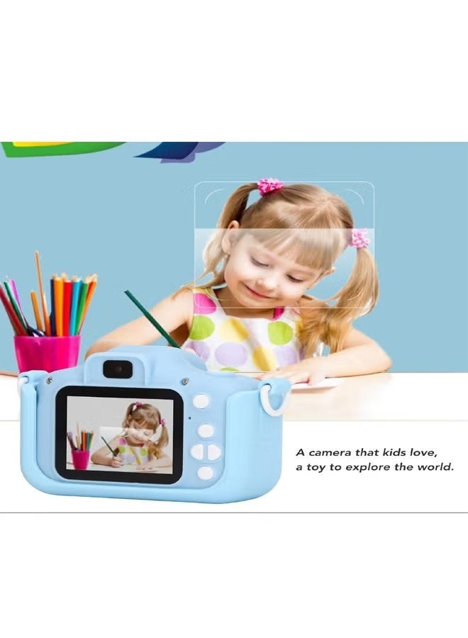Oteeto Digital Kids Camera – Blue – 2.0 Inch IPS Screen with 1080P HD Video Recording – Fun Educational Toy Camera for Boys & Girls – Built-in Games, Music & Filters – Rechargeable Battery – Child-Friendly Design - Image 2