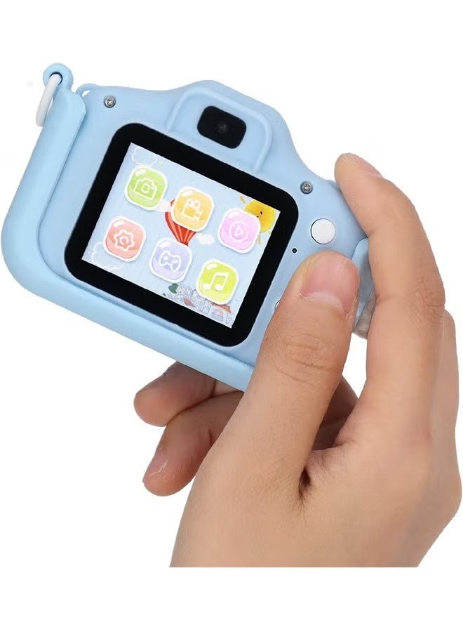 Oteeto Digital Kids Camera – Blue – 2.0 Inch IPS Screen with 1080P HD Video Recording – Fun Educational Toy Camera for Boys & Girls – Built-in Games, Music & Filters – Rechargeable Battery – Child-Friendly Design - Image 3
