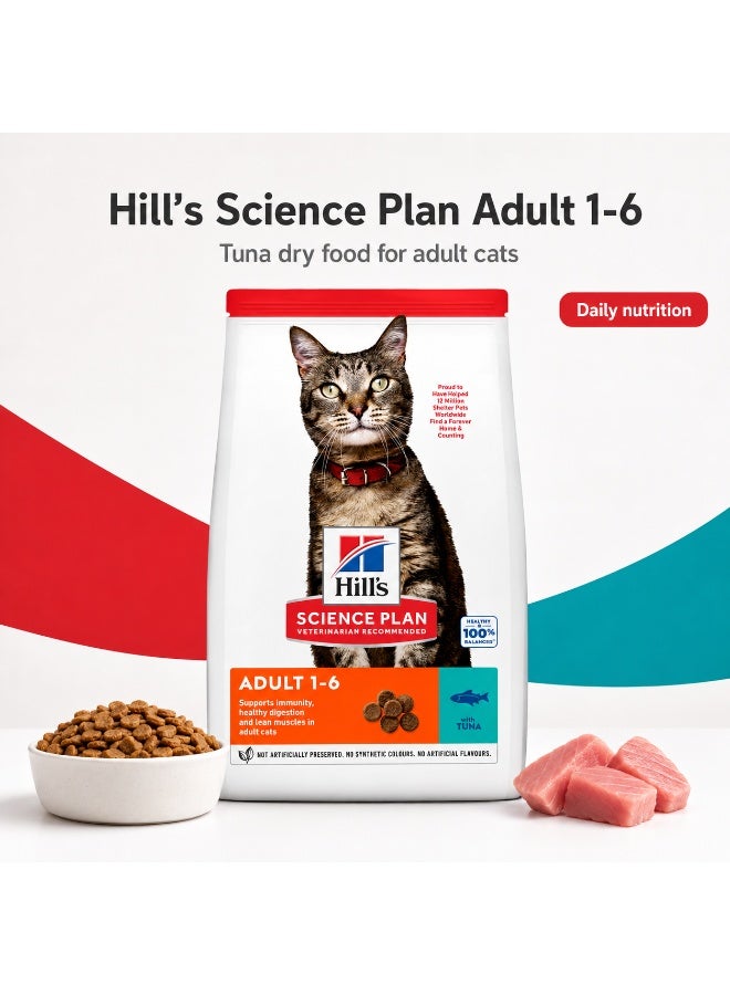 Hills Hill’s Science Plan Adult Cat Food Dry 1.5kg – Tuna Formula with ActivBiome+ for Lean Muscles, Energy & Healthy Skin - Image 5