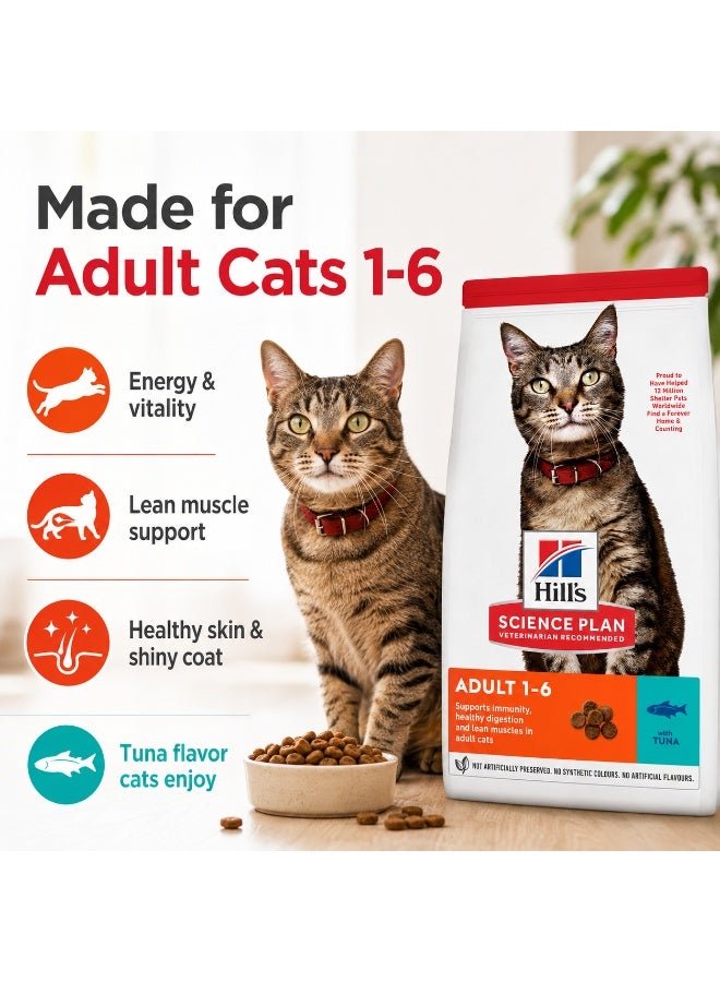 Hills Hill’s Science Plan Adult Cat Food Dry 1.5kg – Tuna Formula with ActivBiome+ for Lean Muscles, Energy & Healthy Skin - Image 4