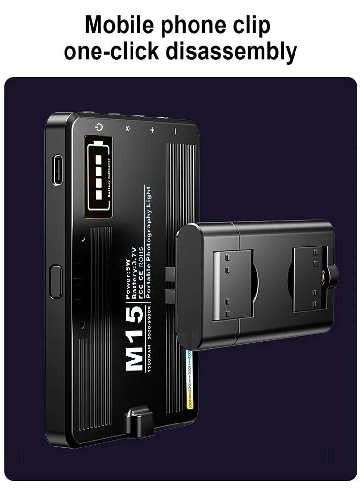 M15 Fill LED Light Portable Rechargeable LED Camera Selfie Ring Light Flash Mobile Cell Phone Selfie - Image 4