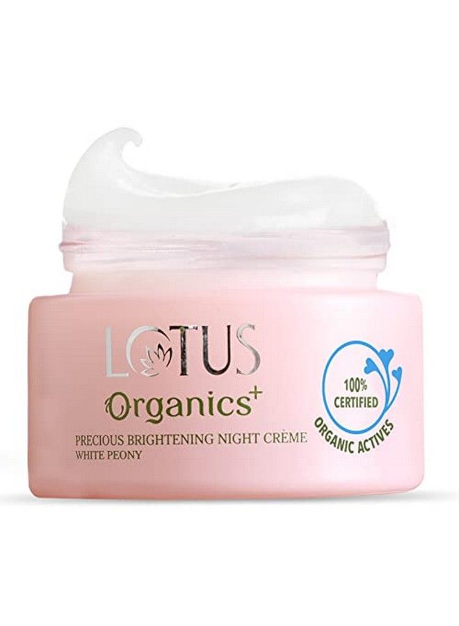 Lotus Organics+ Precious Brightening Night Cream ; For Dark Spots Blemishes & Pigmentation ; Night Moisturiser ; 50G  - Image 2