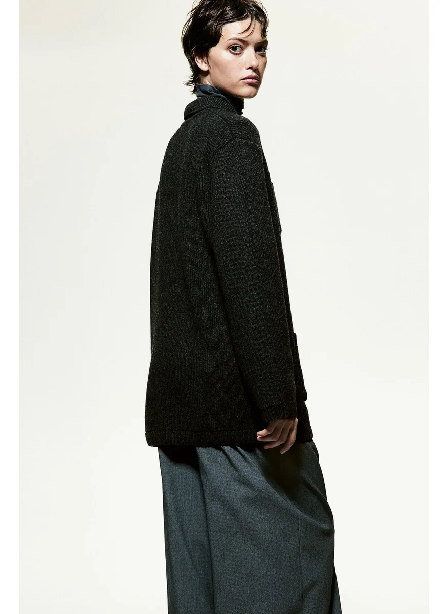 اتش اند ام Rib-Knit Wool Cardigan