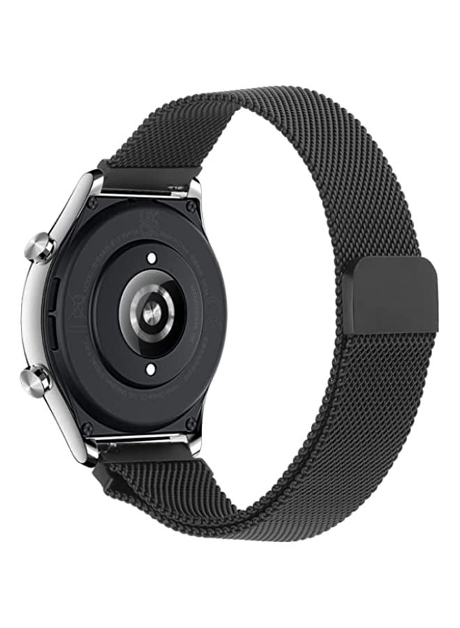 Band For Honor Watch GS 3 22mm Milan Chain Metal Watch Band Black - Image 1