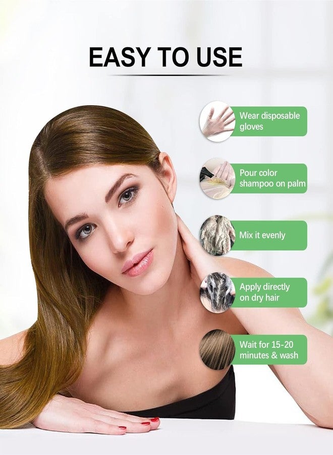 هيربيش شامبو هيربيش لتلوين الشعر الرمادي - شامبو وبلسم صبغة الشعر + زيت الزنجبيل 30 مل، زيت مرطب للشعر + قناع الشعر بزيت الأرغان مع البرو كيراتين للشعر الجاف والتالف 150 مل (بني داكن) - Image 3