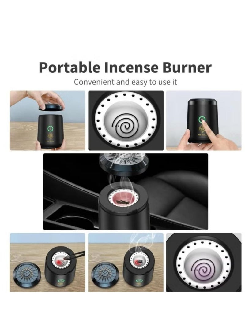 Oud Bakhoan - Car USB Mini Type-C Power Rechargeable Incense Burner Decorations Blue 9.8x7.4x6.7 cm - Image 1