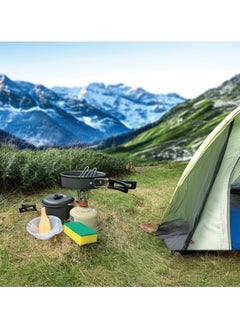 GREEN LION 10 IN 1 Camping Cookware / Anodized aluminum & stainless steel / Easy maintenance and cleaning / Foldable and Lightweight / Easy to store and carry / Foldable Spoon & Fork / Foldable Soup Spoon - Black  - Image 3