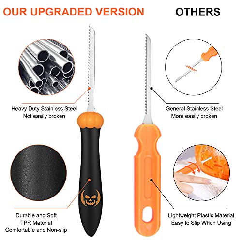 CHRYZTAL Pumpkin Carving Kit Tools Halloween, Professional Heavy Duty Carving Set, Stainless Steel Double-side Sculpting Tool Carving Kit for Halloween Decoration Jack-O-Lanterns, Gift for Halloween - Image 3