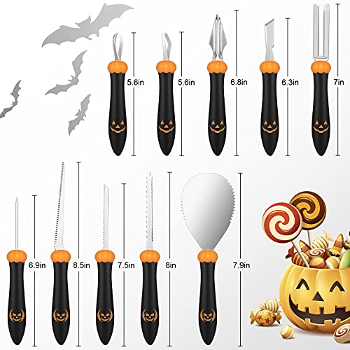CHRYZTAL Pumpkin Carving Kit Tools Halloween, Professional Heavy Duty Carving Set, Stainless Steel Double-side Sculpting Tool Carving Kit for Halloween Decoration Jack-O-Lanterns, Gift for Halloween - Image 2
