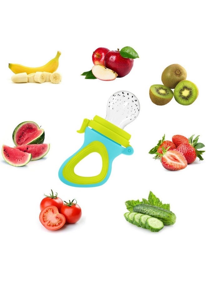 بيوينتي وحدة تغذية طعام الأطفال، طعام طازج - عبوة من قطعتين من لهاية تغذية الفاكهة، 6 لهايات سيليكون بأحجام مختلفة عبوة واحدة من ملعقة توزيع طعام الأطفال مجموعة تغذية الأطفال - Image 3