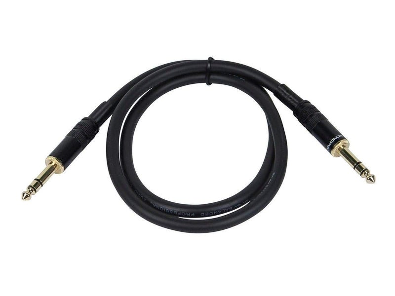 Monoprice 1/4-Inch TRS Male to 1/4-Inch TRS Male Cable - 50 Feet- Black, 16AWG, Gold Plated - Premier Series - Image 2